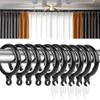 40 Pack Curtain Rings and Hooks, Black 36mm Hanging Rings