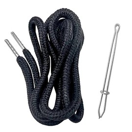 10 cables universales de repuesto con cordón, 1,3 m de largo con 1 unidad de rosca fácil, para pantalones deportivos, pantalones cortos, cuerda con capucha (negro)