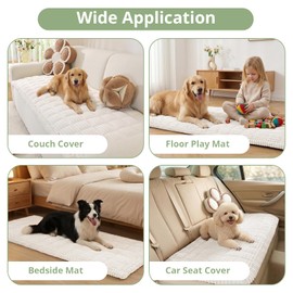 OstepDecor Washable Couch Cover for Dogs, Thick Pet Friendly Sofa Covers, Soft Couch Protector, Paw Cart Sofa Slipcovers, Cushion Protector for Leather, Sectional, Loveseat (27.6" x 27.6", White)