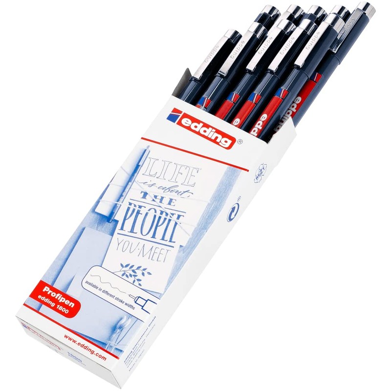 edding 1800 profipen - black - 10 pens - line