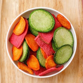 Dry radish slices 6.70oz freeze-dried three-color radish slices fruit and vegetable crisp slices three-color radish crisp instant party casual dried vegetable snacks190g