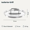 SILBERTHAL Pot Lid 16 cm Glass with Steam Vent and