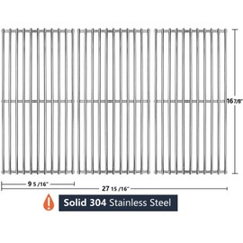 Hongso 16 7/8" Stainless Steel Cooking Grill Grates Replacement for Charbroil 463420509, 463420508, 463436214, 463436215 463440109, Master Chef 85-3100-2, Thermos 461442114, SCH763