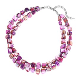 BULINLIN Boho Shell Beaded Necklaces Colorful Layered Beach Seashell Necklace Costume Jewellery Gifts for Women(Purple)