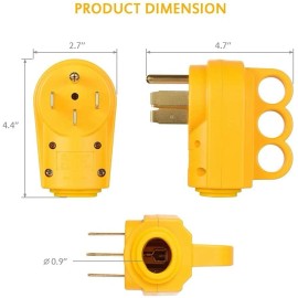 Unbranded 125 250V 50Amp Heavy Duty RV Replacement Male & Female Plug  Ergomic Handle