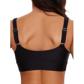 Bellecarrie Women Bikini Top Swimsuit Bra Padded Bralette Bathing Suit Swim Top Built-in Sports – Swimwear Top for Swimming, Sports, Great Fit and Support,Black,S