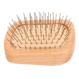 Beavorty Bamboo Brush for Hair, Wooden Scalp Brush Mini Hair Scalp Massager Detangling Hairbrush for Anti-static Comb Paddle