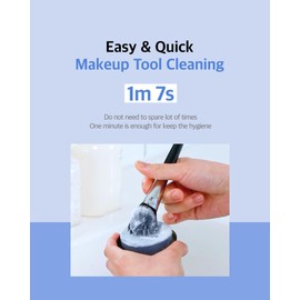 STUDIO17 Limpiador de Brochas de Maquillaje Sólido Más de 300 Usos Práctico Limpiador de Maquillaje para Brochas y Bocanadas Limpiador de Pinceles Cosméticos Carbón Incluido Tamaño Compacto