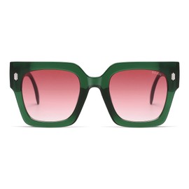 SOJOS Vintage Oversized Square Sunglasses for Women,Retro Womens Luxury Big Large Sun Glasses UV400 SJ2194 Green/Pink Grading