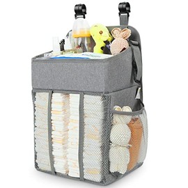 Maliton - Organizador de pañales para cambiar de mesa, apilador de pañales para bebé, organizador para cunas, juegos infantiles y almacenamiento básico (gris)