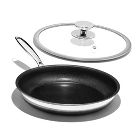 Nonstick Frying Pan Set – 12" Titanium Ceramic Skillet with Lid, Stay-Cool Handle,PFAS, PTFE, PFOA-Free, Non-Toxic, Dishwasher & Oven Safe, Compatible with All Cooktops