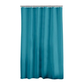 Douceur d'Intérieur, Essencia Teal Polyester Shower Curtain with Hooks (180 x 200 cm)