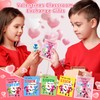 28 Pack Kids Valentiens Day Cards with Heart Shape Sticky