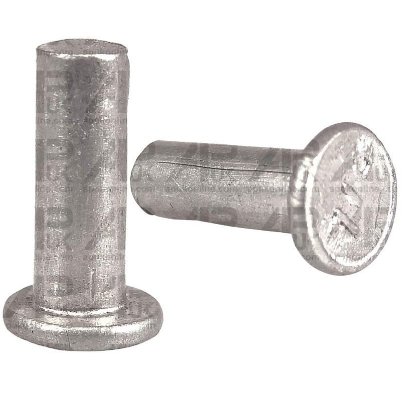 APUK 50x Solid Aluminium Flat Head Rivet M4 x 11mm