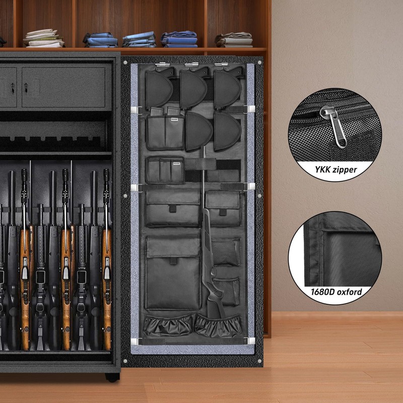 INKUITEN Gun Safe Door Organizer,Gun Safe Door Panel Organizer, Gun