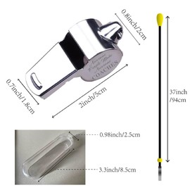 CREATCABIN Emergency Whistle Lanyard Silver Stainless Steel Whistle for Thank You Coach Referee Gifts for Running Football Outdoor Sport Compitition Gym Natatorium Organize Training 2x0.7x0.8in