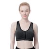 WANAYOU Women's Zip Front Sports Bra Wireless Post-Surgery Bra Active