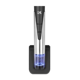 Kalorik Electric Wine Opener and Preserver Includes 2-in-1 Bottle Opener and Preserver Wine Pourer and 2 Stoppers Foil Cutter and Charging Base, Stainless Steel