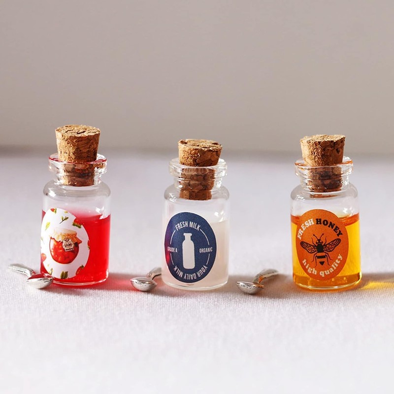 1 Set Resin Miniature Dollhouse Jam Set, Includes, Honey and