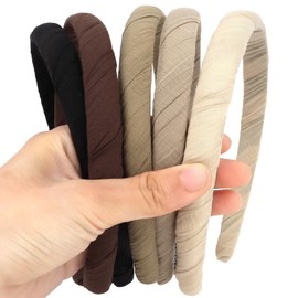 Norbiariz 5 Pack Plain Headbands for Women Hair Accessories for Women Headband Girls Fashion Head Bands for Women's Hair