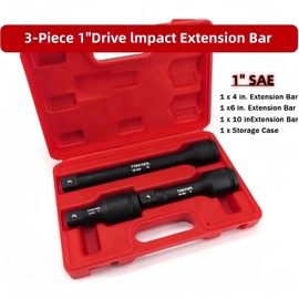 TONYNOL 1" Drive Impact Extension Bar,3 PCS(4",6",10"),Cr-Mo Steel,With a Storage Case.