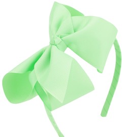 MEEDEE Mint Green Headband Girls Big Bow Grosgrain Headbands Hair Fashion Accessories for Girls Toddlers Children Theme Party Decoration School Dress Hair Band