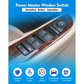 20835553 Driver Side Power Master Control Window & Mirror & Door Lock Switch for 2007-2013 Chevy Silverado Avalanche, 2007-2014 Suburban Tahoe Sierra Yukon XL 1500 2500 3500 Cadilla Escalade