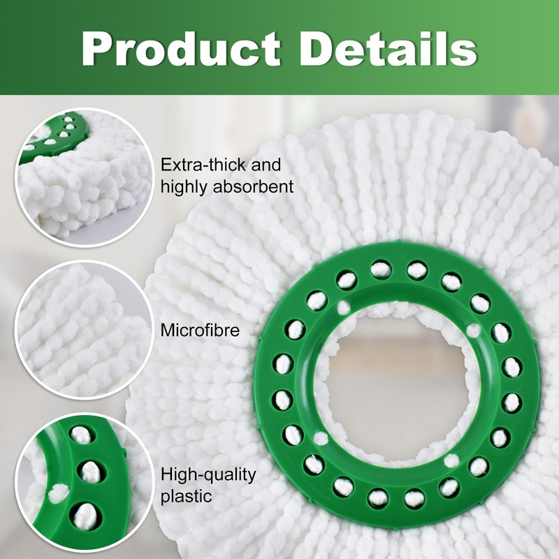 4PSC Spin Mop Head Replacement for Libman Tornado Spin Mops