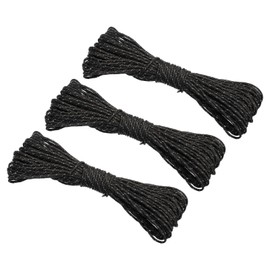 PATIKIL 65 Feet Reflective Guyline Camping Paracord 3mm,3 Pack Tent Cord Rope Nylon Paracord Rope for Camping Tent Tarp Hiking, Black (20M)