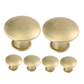 ULTECHNOVO 6pcs Vintage Gold Round Drawer Pulls Antique Cabinet Knobs for Dresser Kitchen Ergonomic Grip Decorative Hardware for Rv Accessories Easy to Use and Built