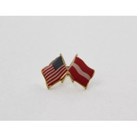 Latvia / USA Flag Lapel Pin - Made in the USA