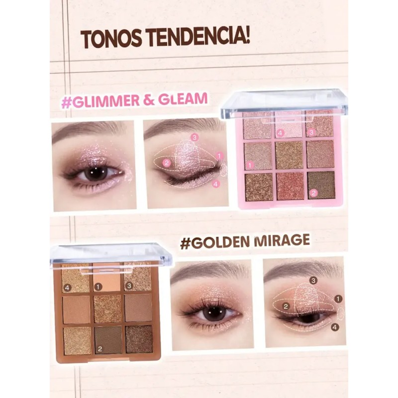 Paleta De Sombras Sheglam 9 Tonos Glimmergleams