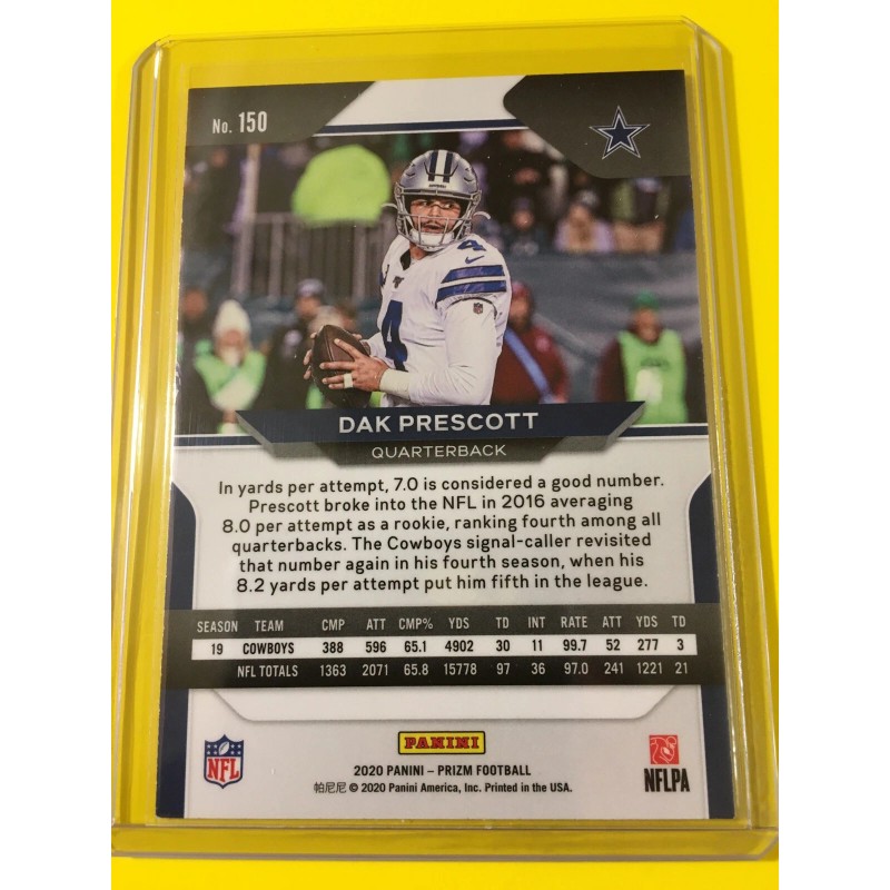 Prizm Panini 2020 Panini Prizm DAK PRESCOTT Base #150 Dallas