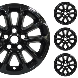 PACRIM 18" Gloss Black Wheel Skin Set Made for Jeep Grand Cherokee (2014-2016, 2021-2022) | Durable ABS Plastic Cover Hubcap | Fits Directly Over OEM Wheel