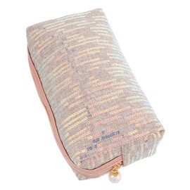Healvian Sequin Cosmetic Bag for Women Portable Glitter Zipper Organizer for Daily Use Spacious Design Capacity Toiletry Storage for Travel and Versatile Accessories