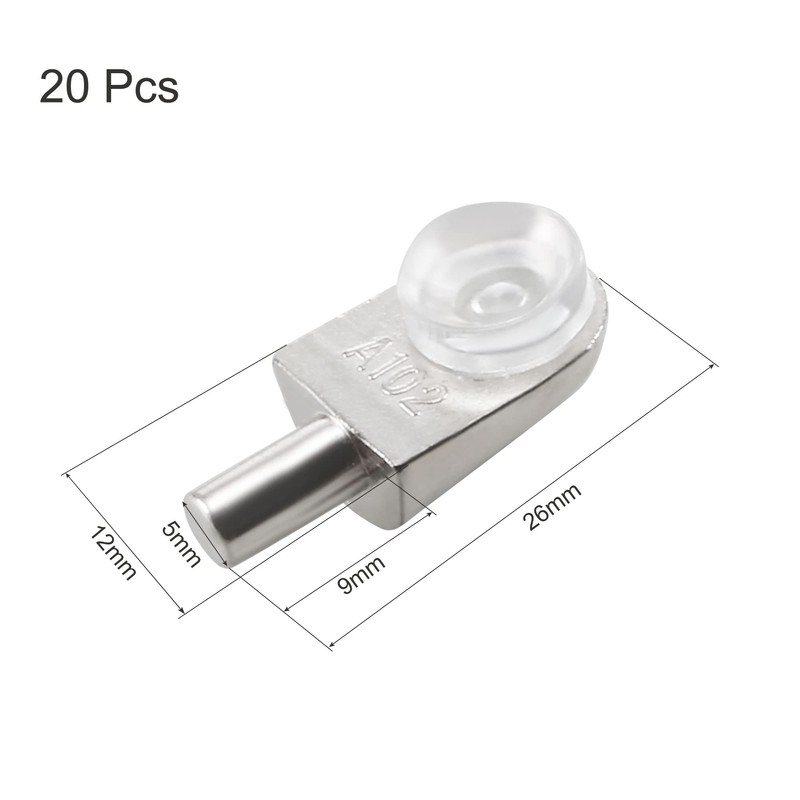 uxcell Shelf Support Pegs 20pcs Glass Shelf Pins Bracket Zinc