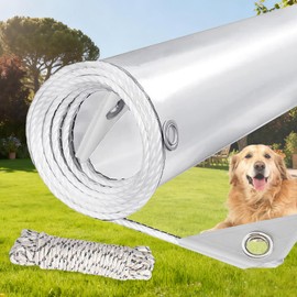 Clear Tarps Heavy Duty PVC, Transparent Tarp Durable Waterproof Dustproof Windproof, Tarpaulin with Grommets & Ropes for Greenhouse, Patio, Garden, Pavilion, Chicken, Porch, Outdoor(12' x 20')