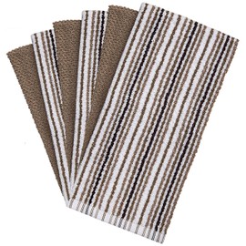 Toallas de cocina de 16 x 26 pulgadas, paquete de 6 toallas de mano de algodón grandes, toallas de cocina, diseño de rayas de palomitas de maíz, juego de paños de cocina altamente absorbentes de 430
