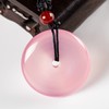 Women's Donut Necklace Pendant, Natural Pink Chalcedony Agate Lucky Stone