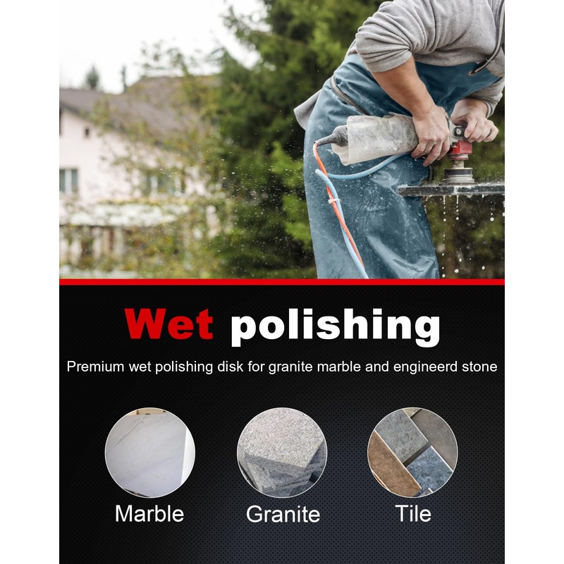 Panfreet 3 Step Diamond Polishing Pads 4-inch Wet for Granite