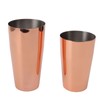 Boston Cocktail Shaker Stainless Steel Rose Gold Glossy Surfaces Leakproof