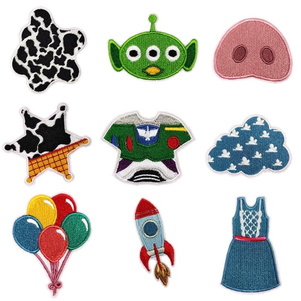 OQOQ Cute Cartoon Embroidered Patches (9pcs) - kawaii Ballon Cloud