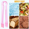 10 Pcs Plastic Buffet Serving Tongs, Clear Pink Kitchen Tongs