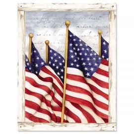 Old Glory Patriotic Flag Note Cards - Set of 10 4 1/4" by 5 1/2" with envelopes, Thank You cards, 4th of July