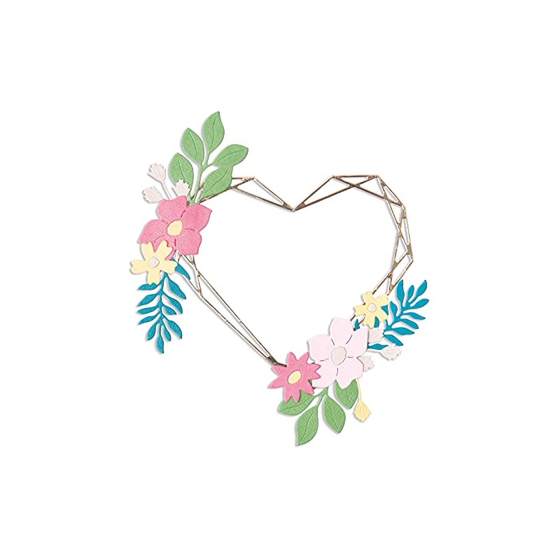 Sizzix Thinlits Cutting Dies 9PK Floral Geo Heart Frame by