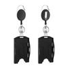 Merdia Retractable Hard Badge Holder with Carabiner Alloy Keychain | Strong ABS Plastic Id Card Holder | 58 cm Flexible Wire | Carabiner Keychain for Multiple Purposes,Black，2 Pack