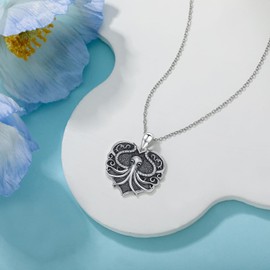 MEIDERBO Octopus Necklace for Women 925 Sterling Silver Heart Pendant Ocean Jewelry for Birthday Mother's Day