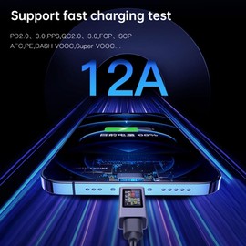 Fastsaw USB Tester 240WUSB C Tester Power Meter, USB C Power Meter, USB Power Meter, USB Power Meter, Tester, Voltage Meter, Working Time, Ammeter, Voltmeter, LED Display