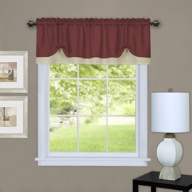Achim Home Furnishings, Marsala/Tan DRVL14MT12 Darcy Window Curtain Valance, 58" x 14"