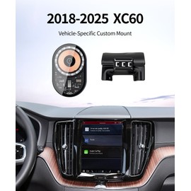Masergogo Wireless Charging car Phone Holder for Volvo XC60 2018-2025 Auto Accessories Navigation Bracket Interior Decoration Mobile Cell Phone Mount, 360° Rotation